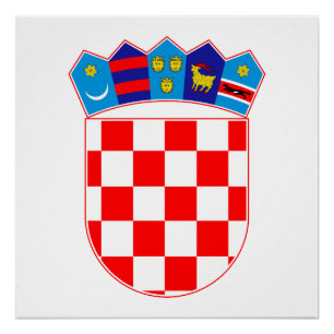 Póster brasão de armas símbolo emblema bandeira da Croáci