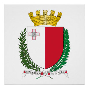 Póster brasão de armas símbolo emblema bandeira da Malta