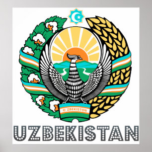 Póster Brasão de Uzbekistan