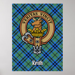 Poster Brasão do Clã Keith sobre Tartan