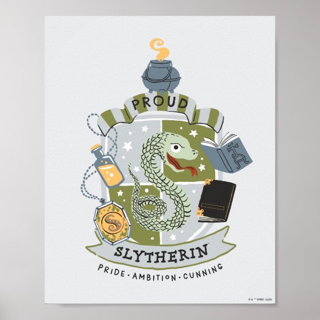 Poster Brasão Slytherin Orgulhoso Cartoon (Frente)
