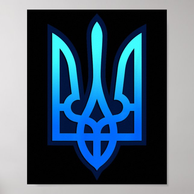 Poster Brasão Ucraniano Tryzub Presente da Ucrânia  (Frente)