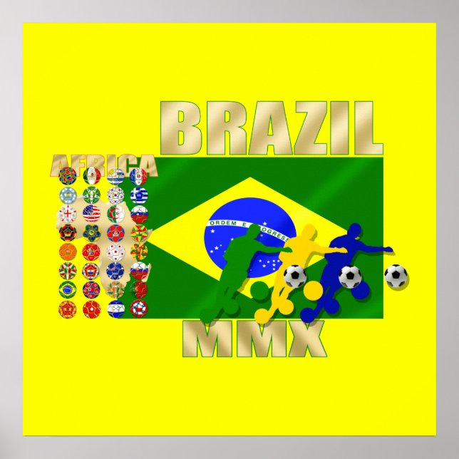 Póster Brasil 32 País Qualificado de Presentes de Futebol (Frente)