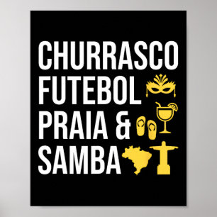 Poster Brasil: Churrasco Futebol Samby Byrbecue