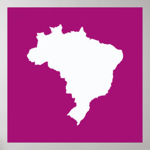 Póster Brasil festivo roxo em Emporiomoffa