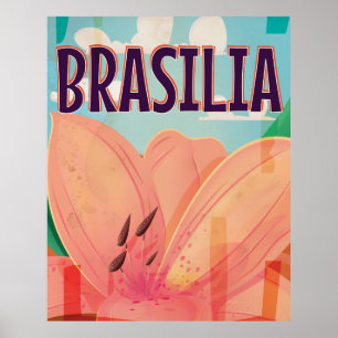 Poster Brasília Viagens vintage