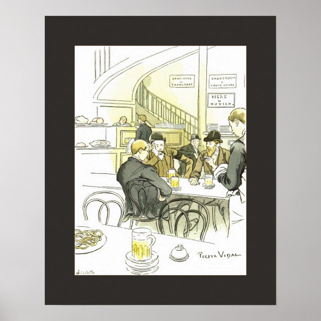 Poster Brasserie Allemande ~Central Alemã ~ Pierre Vidal (Frente)
