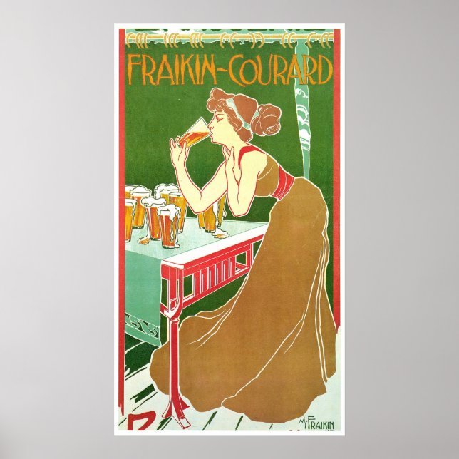 Poster Brasserie Fraikin Courard 1900 ~ Vintage Ad (Frente)
