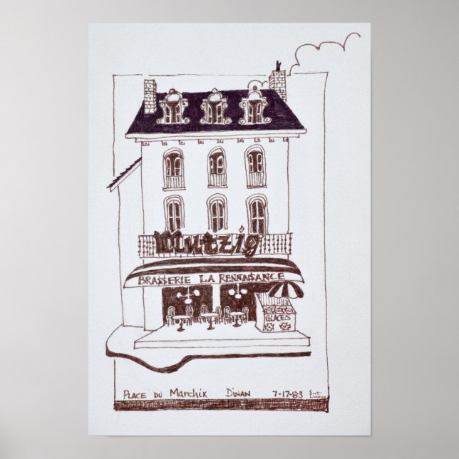 Poster Brasserie La Renaissance | Place du Marche, Dinan (Frente)