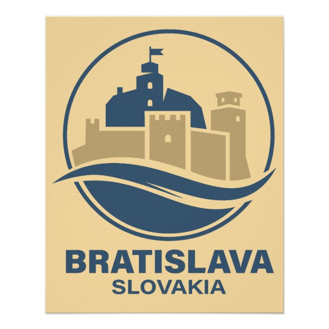 Póster Bratislava Eslováquia Europa (Frente)