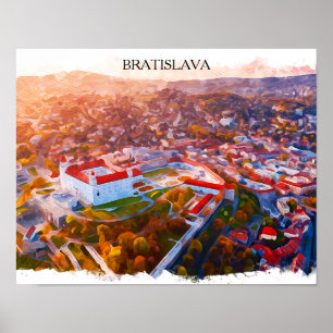 Poster Bratislava Histórica Eslováquia - Horizonte à Agua