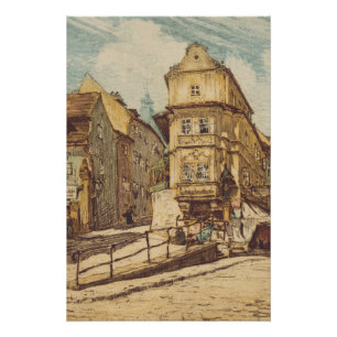 Póster Bratislava por Richard Lux Século Gravura Colorida