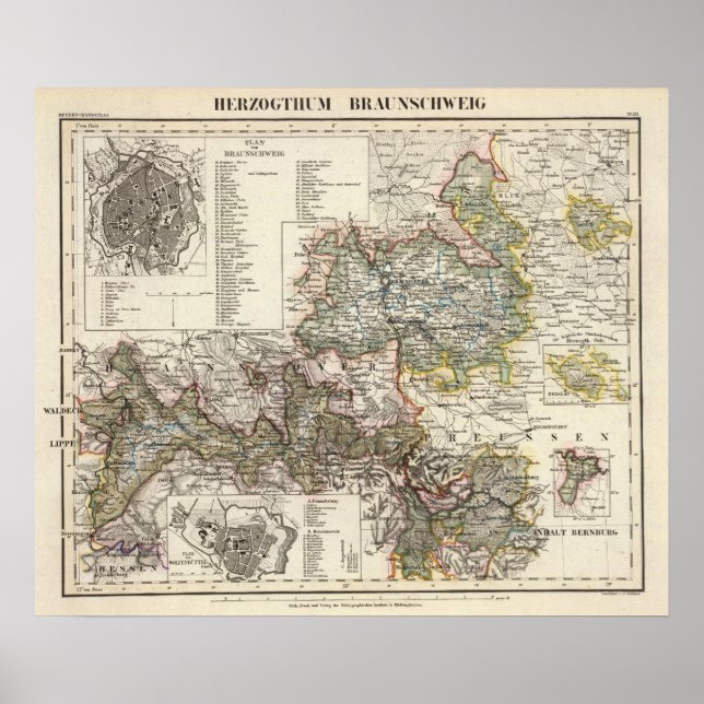 Póster Braunschweig e Wolfenbutte Alemanha (Frente)