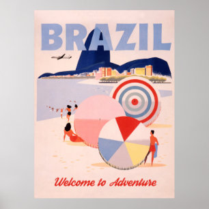 Poster Brazil, Rio Beach