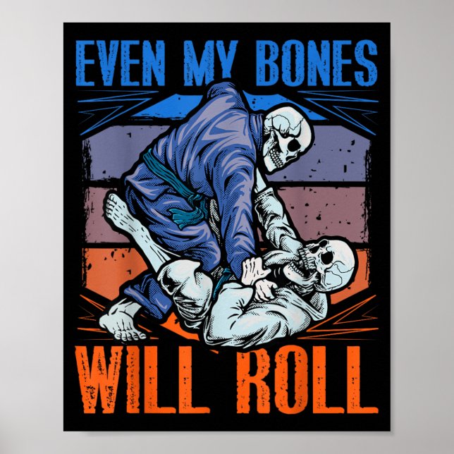 Poster Brazilian Jiu-Jitsu BJJ Grappling Até meus Ossos (Frente)