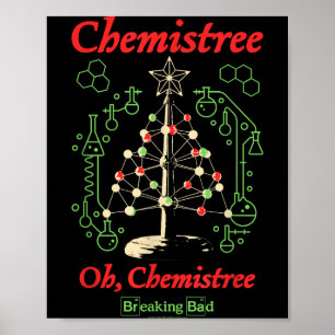Poster Breaking Bad Oh Chemistree Ciência de Natal Engraç