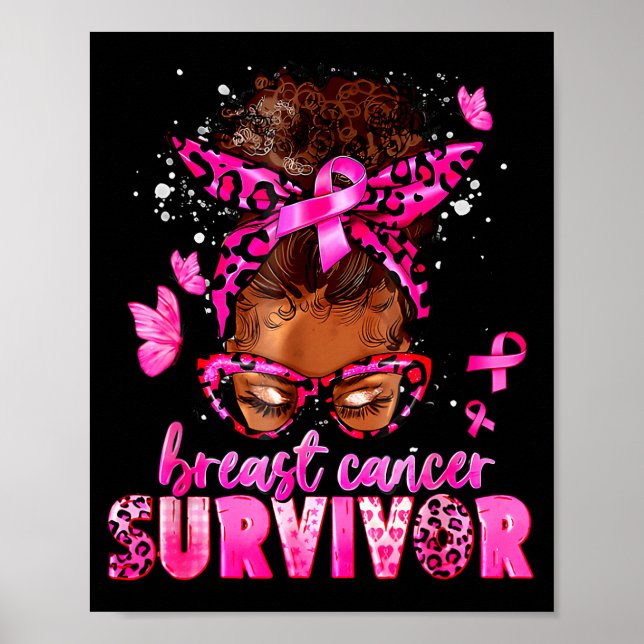 Poster Breast Cancer Awareness Survivor Black Women Melan (Frente)