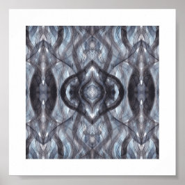 Poster Breathe Abstract Dark Blue Black Watercolor Art