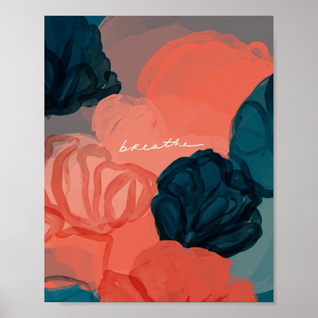 Poster "Breathe" Abstrato Floral (Frente)