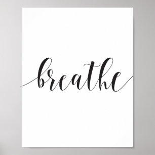 Poster Breathe Typografia Motivational Cote, Zen Relax