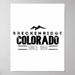 Poster Breckenridge Colorado Distressou Mountain Desi