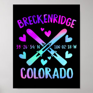 Poster Breckenridge Colorado Skiing Mountain Snowboard
