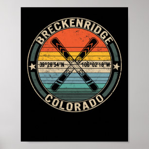 Poster Breckenridge Colorado Skiing Mountain Snowboard