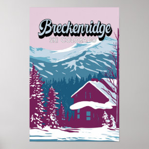 Poster Breckenridge Colorado Winter Art Vintage