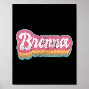 Poster Brenna First Name Girl Vintage 70s 80s Personalize