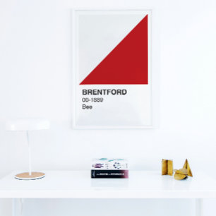 Póster Brentford Bee Red and White - Fronteira Branca
