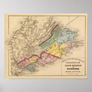 Poster Bretão do cabo, condados de Richmond, NS