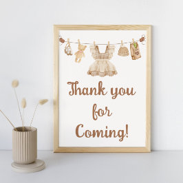 Poster Brewing Coffee Baby Shower Thank You Sign