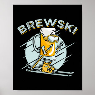 Poster Brewski - Cerveja De Esqui Para O Esportes De Inve