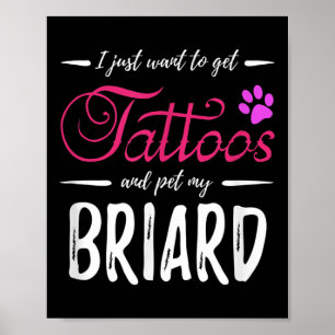 Poster Briard Dog Lover Tatto Engraçado Cachorro Mãe Dota