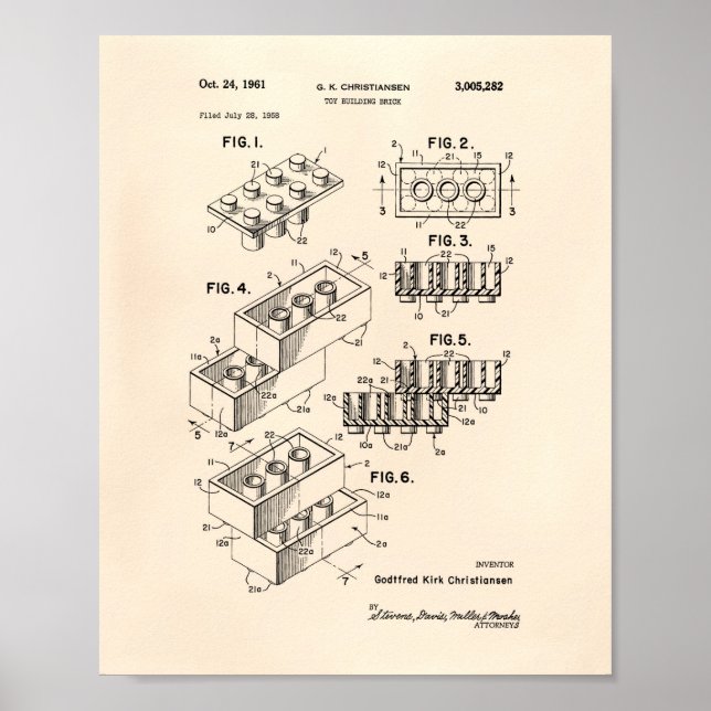 Póster Brick 1961 Patent Art - Old Peper (Frente)