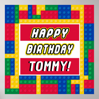 Poster Brick Builder Customizable Birthday Sign