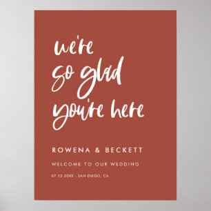 Poster Brick moderno e elegante Burnt Tão feliz que estej