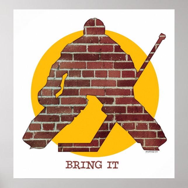 Póster Brick Wall Hockey Goalie (Frente)