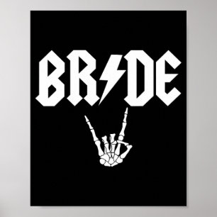 Poster Bride Rock N Roll Gothic Halloween Bachelorette Pa