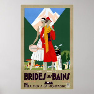Poster Brides Les Bains France Viagens vintage