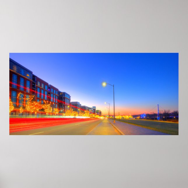 Poster Bridge Park Durante o Natal, Dublin, Ohio (Frente)