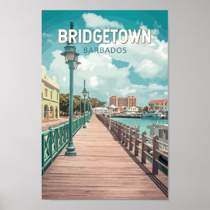 Poster Bridgetown Barbados Ilustração de Viagem de Arte