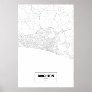 Póster Brigghton, Inglaterra (preto no branco)