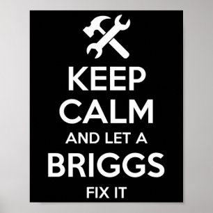 Poster Briggs Funny Surname Birthday Family Tree Reunião