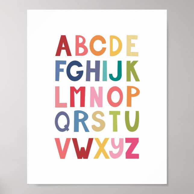 Poster Bright ABC Unisex Kids Room Wall Art Plath (Frente)