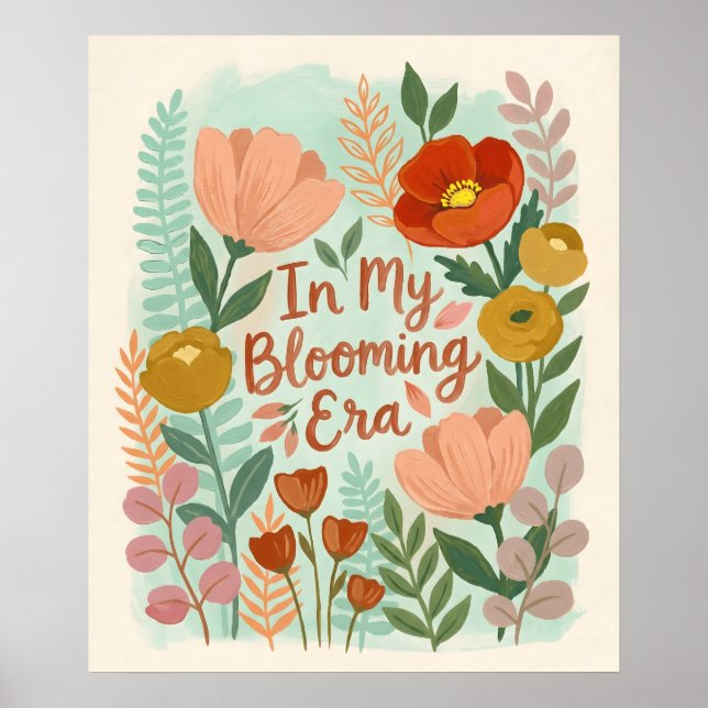 Poster Bright Abstract Flower Botanical Art,Spring floral (Frente)