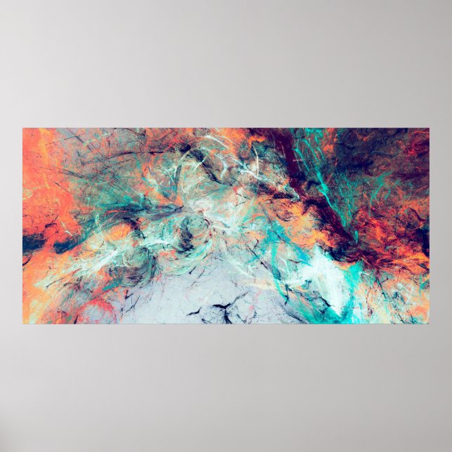 Poster Bright artistic splashes. Abstract painting trendy (Frente)