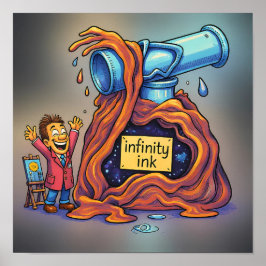 Poster Bright Cartoon Ink Mascot Decal Sticker