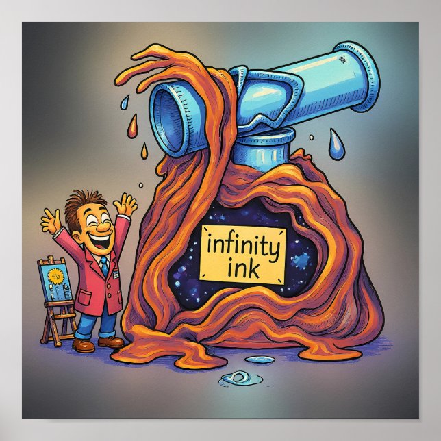 Poster Bright Cartoon Ink Mascot Decal Sticker (Frente)