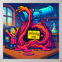 Poster Bright Cartoon Scientist Wall Art Print